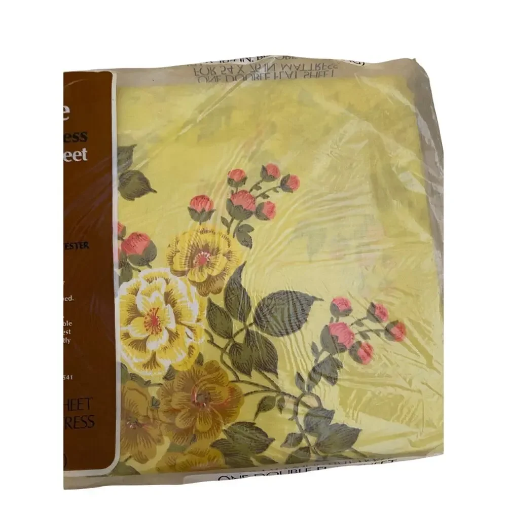 Vintage Dan River Tranquale double flat sheet in original packing 70s